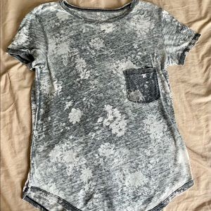 ~worn out, black & grey floral shirt~